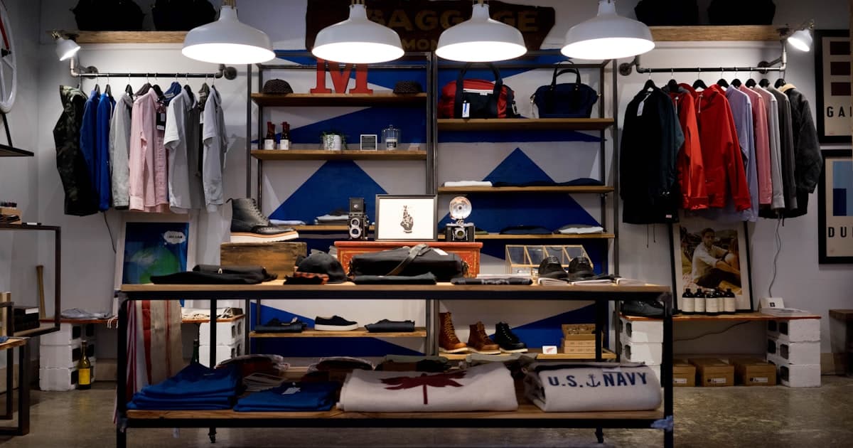 Modernes Schweizer Ladengeschäft mit Schaufenster und Produkten